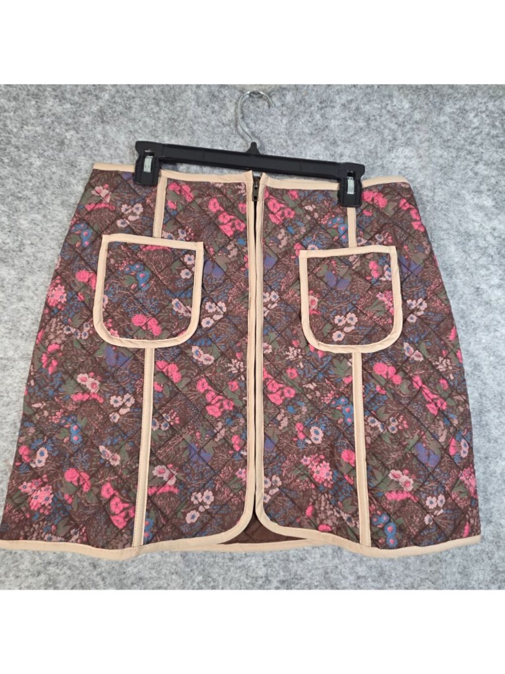 Flag & Anthem NWT Women's Bethel Quilted Floral Mini Skirt Brown Size 12 - Picture 3 of 10